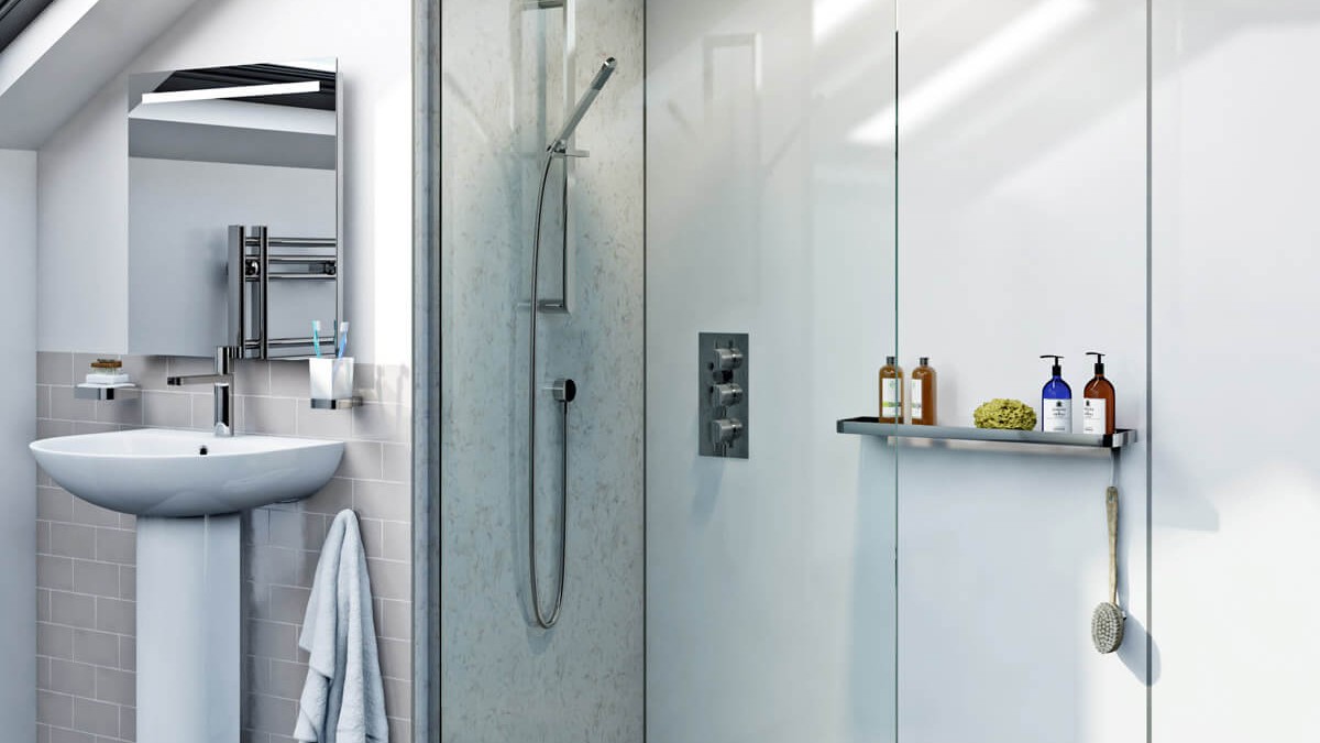 Wet room with shower walk in shower 4