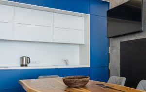 blue kitchen