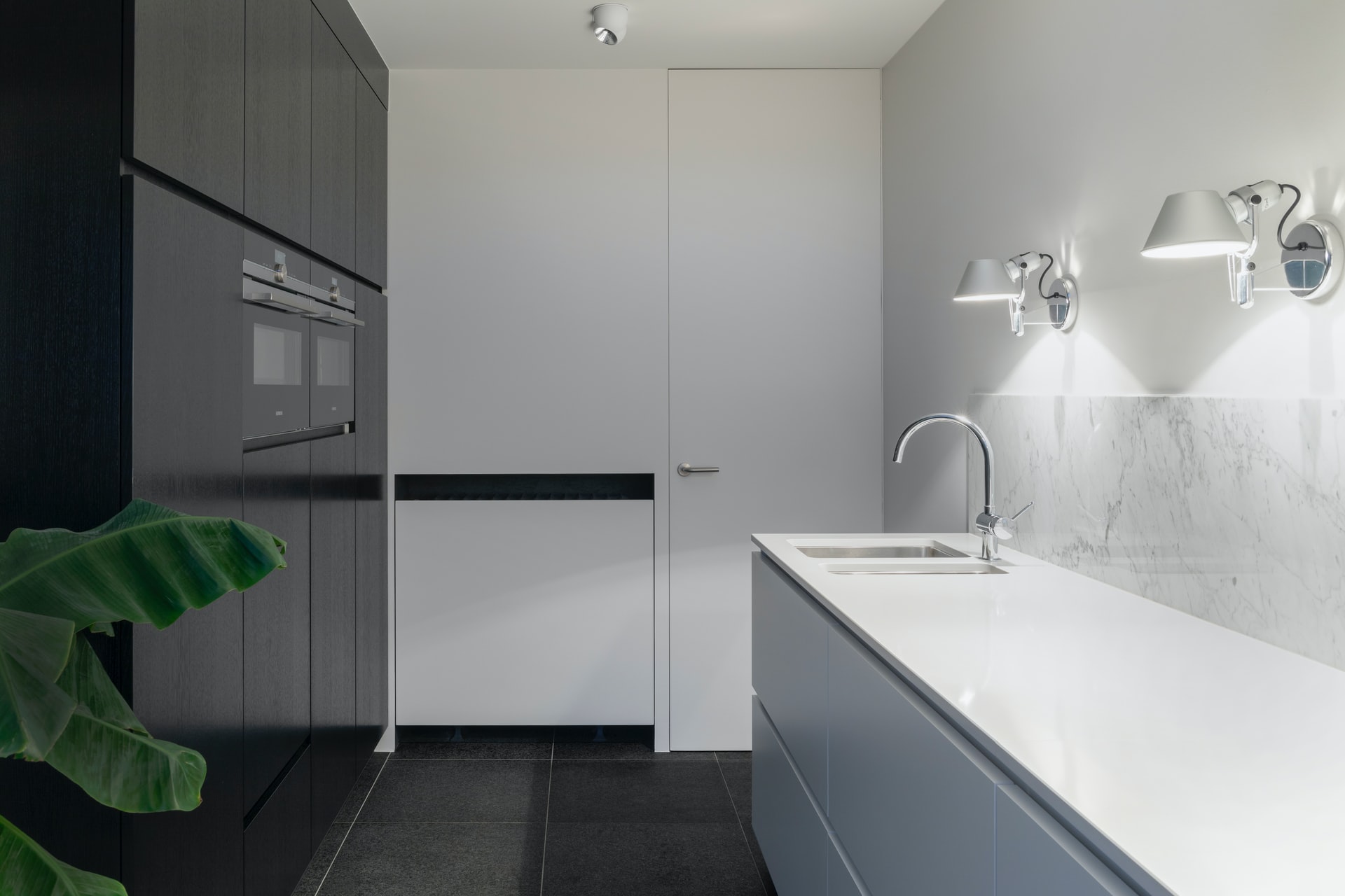 dark grey kitchen